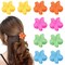10Pcs Small Flower and Matte Colorful Hair Clips for Girls - 1.7' Mini Hair Claws, Kidcore Cute Hair Accessories (5 Colors)